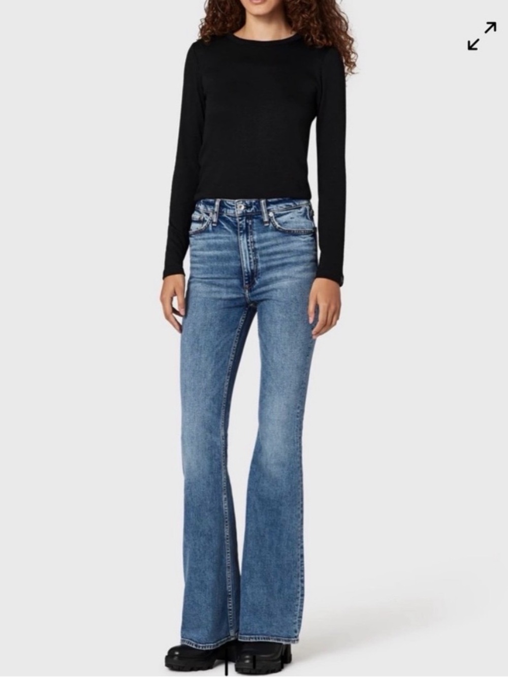 Rag & Bone | Casey High Rise Flare Jeans Norwalk Blue Boho Retro 70s - Picture 3 of 16
